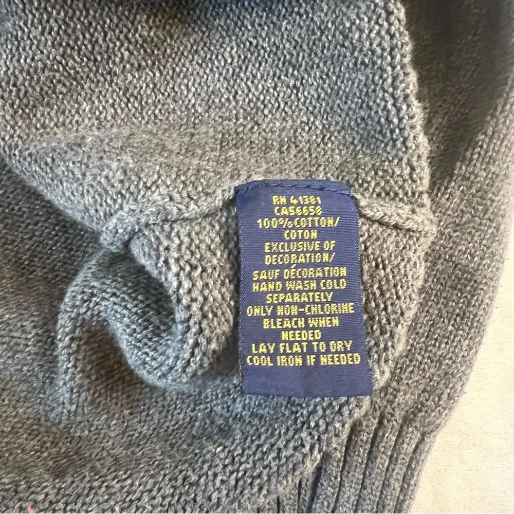 Polo Ralph Lauren Mock Neck Button Sweater Gray XL